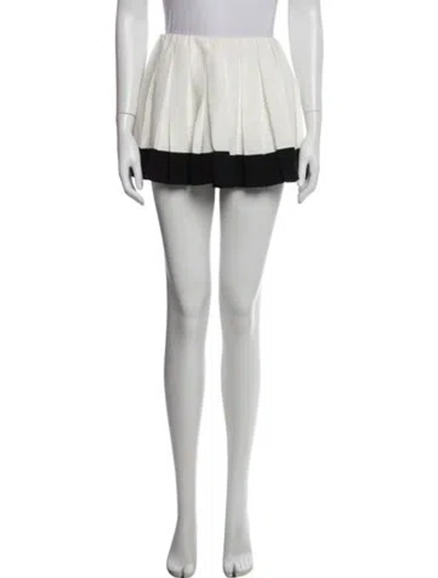 Pre-owned Saint Laurent Pleated Accents Mini Skirt In Black/white