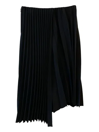 SAINT LAURENT PLEATED-CONSTRUCTION ASYMMETRIC SKIRT