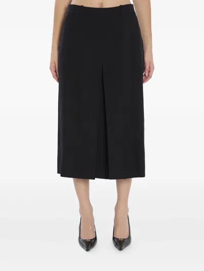 Saint Laurent Pleated-detail Wool Trousers In Black