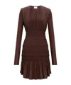 Saint Laurent Pleated Dress In Red
