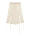 Saint Laurent Pleated Dress In White