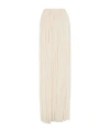 Saint Laurent Women Pleated Viscose Long Skirt In White