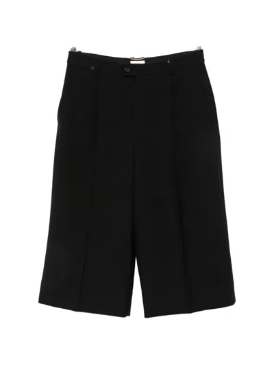 Saint Laurent Pleated Shorts In Black