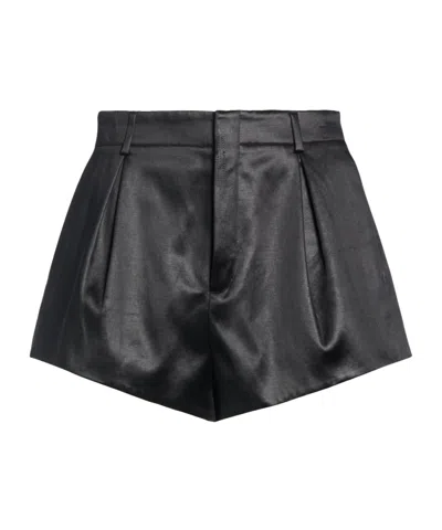 Saint Laurent Pleated Shorts In Black