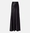 Saint Laurent Pleated Maxi Skirt In Black