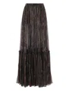 Saint Laurent Paisley Sheer Ruffled Maxi Skirt