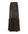 Saint Laurent Paisley Sheer Ruffled Maxi Skirt