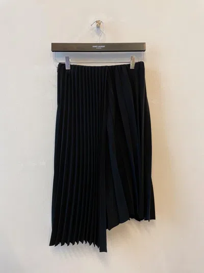 Saint Laurent Pleated Skirt In Black