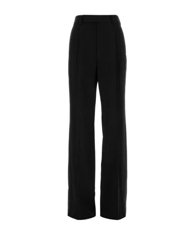 Saint Laurent Pleated Straight Leg Pants In Black