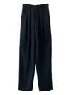 Saint Laurent Pleated Straight Trousers In Black