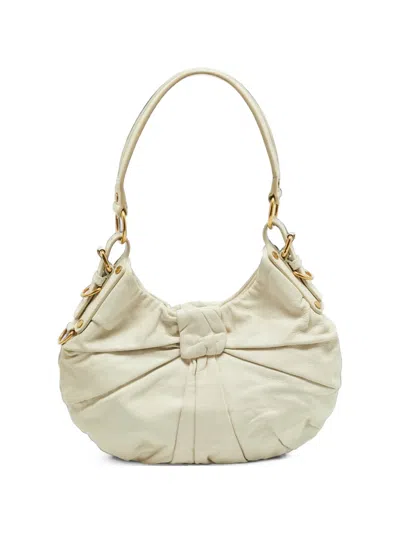 Pre-owned Saint Laurent Pleated Tote Bag In White