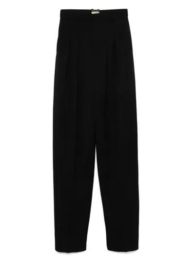 Saint Laurent Pleated Trousers In Black