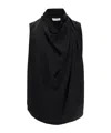 Saint Laurent Pleated Vest In Black
