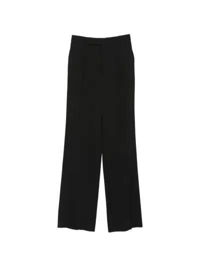 Saint Laurent Pleated Wide-leg Trousers In Black