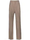 Saint Laurent Pleated Wool Tailored Trousers In Neutrals