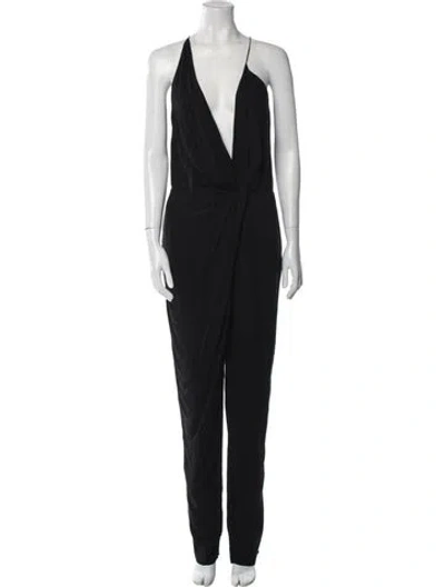 Pre-owned Saint Laurent Plunge Neckline Jumpsuit In Black