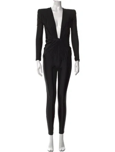 Pre-owned Saint Laurent Plunge Neckline Jumpsuit In Black