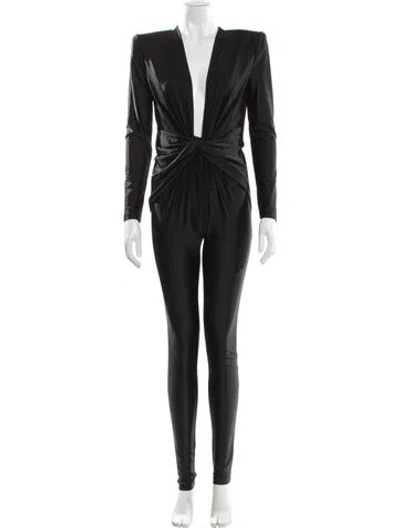 Pre-owned Saint Laurent Plunge Neckline Jumpsuit In Gray