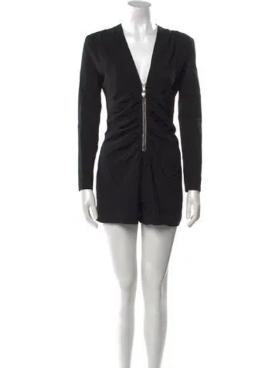 Pre-owned Saint Laurent Plunge Neckline Romper In Black