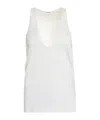 Saint Laurent Silk Crepe Satin Top In White