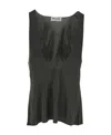 Saint Laurent Plunging U-neck Sleeveless Top In Black