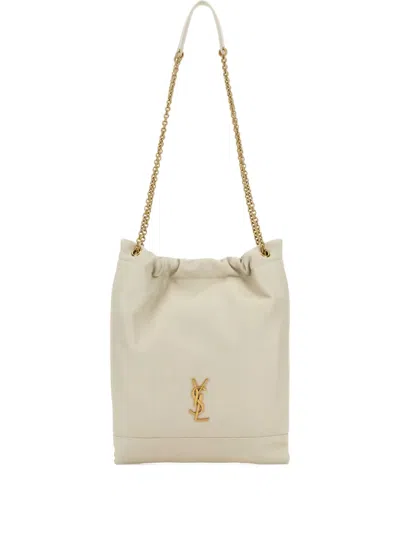 Saint Laurent Pochon Drawstring Tote Bag In White