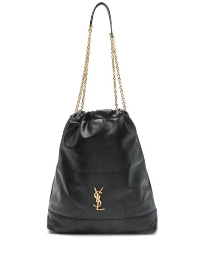 Saint Laurent Large Jamie Pouch In Lamb Leather In Black