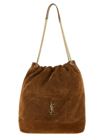 Saint Laurent Pochon Jamie Shoulder Bags Brown