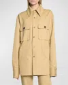 Saint Laurent Pocket-front Collared Shirt In Nero/natur