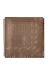 Saint Laurent Men Polka Dot Silk Twill Pocket Square In Brown