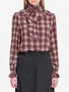 Saint Laurent Poet Blouse In Brown