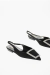 SAINT LAURENT POINTED BALLET FLATS WITH MAXINE STRAP