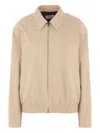 Saint Laurent Pointed-collar Elasticated-hem Bomber Jacket In Neutral
