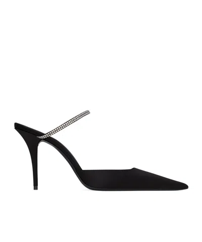 Saint Laurent Pointed High-heeled Sandals In Black
