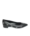 Saint Laurent Pointed Leather Flat Shoes In Black