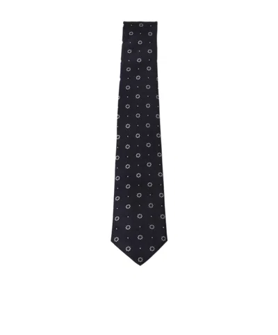 Saint Laurent Pointed Tie In Blue