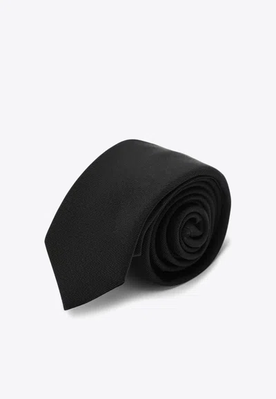 SAINT LAURENT POINTED-TIP SILK TIE