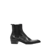 Saint Laurent Leather Chelsea Stanton Ankle Boots Low Heel In Black