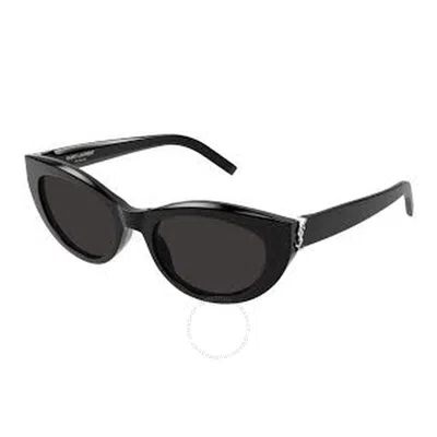 Saint Laurent Polarized Grey Cat Eye Ladies Sunglasses Sl M115 005 54 In Black