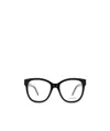 Saint Laurent Polished-effect Oversize-frame Glasses In Black
