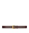 Saint Laurent Polished Leather Belt In Sand