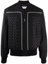 Saint Laurent Polka-dot Pattern Bomber Jacket In Schwarz