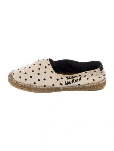 Pre-owned Saint Laurent Polka Dot Print Espadrilles In Neutrals