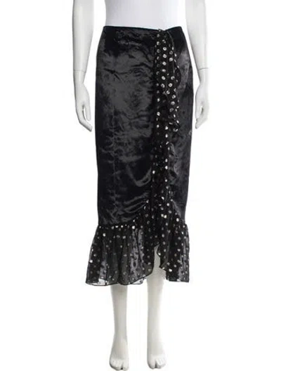 Pre-owned Saint Laurent Polka Dot Print Midi Length Skirt In Blue