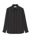 Saint Laurent Polka-dot Print Shirt In Black