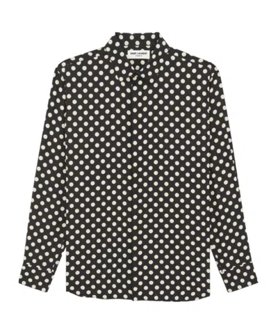 SAINT LAURENT SAINT LAURENT POLKA DOT PRINTED BUTTONED SHIRT