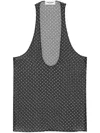 Saint Laurent Polka-dot Silk-mousseline Top In Brown