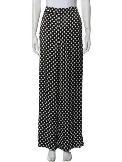 Pre-owned Saint Laurent Polka Dot Print Wide Leg Pants In Blue