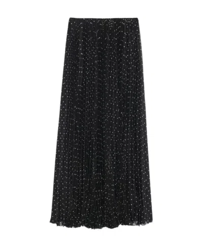 SAINT LAURENT SAINT LAURENT POLKA DOT PRINTED PLEATED SKIRT