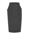 Saint Laurent Polka-dot Silk Skirt In Green